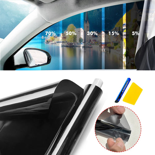 Black Car Window Tint Film Roll | VLT 1%-70% | Solar UV Block